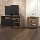 Conjunto Rack Para Tv Até 48 Polegadas 2 Portas E Gaveteiro M