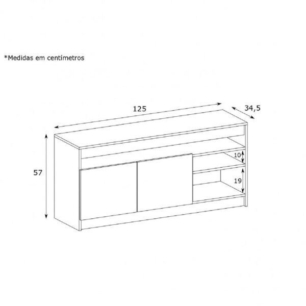 Conjunto Rack Para Tv Até 48 Polegadas 2 Portas E Mesa Latera