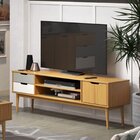 Conjunto Rack Para Tv Até 55 Polegadas E Mesa De Centro Em Ma