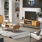 Conjunto Rack Para Tv Até 55 Polegadas E Mesa De Centro Em Ma