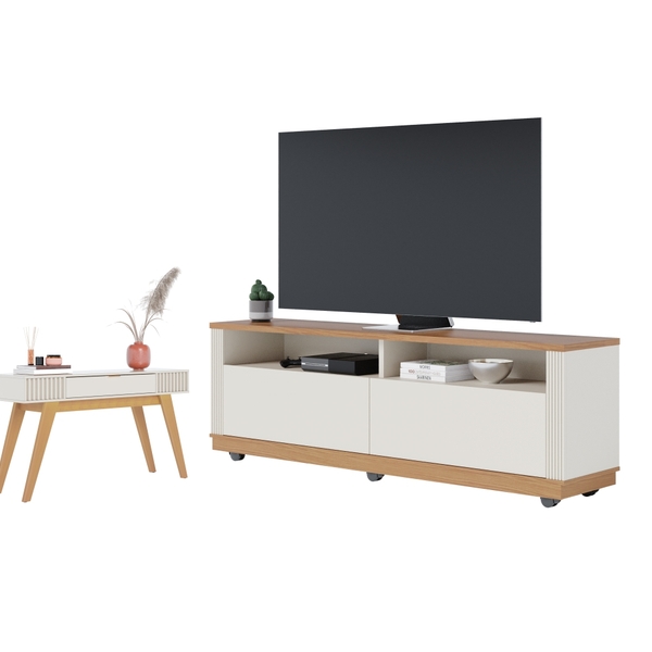 Conjunto Rack Para Tv E Aparador Ricardo Off-white Freijo