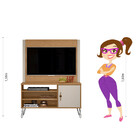 Conjunto Rack Paraty E Painel Furnas Carvalho/off White - Lin