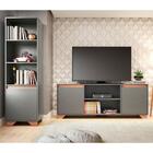 Conjunto Rack Tv 60" E Livreiro Multimóveis Cr45108 Grafite/s