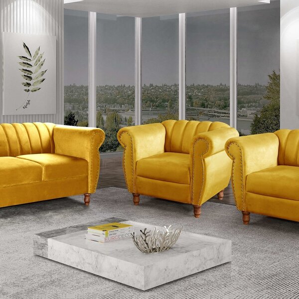 Conjunto Realeza Sofá Com Poltronas Chesterfield Decoração Am