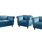 Conjunto Realeza Sofá Com Poltronas Chesterfield Decoração Az