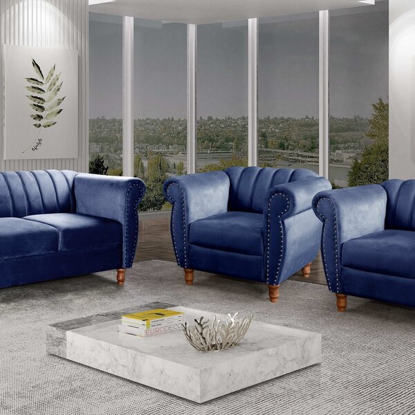 Conjunto Realeza Sofá Com Poltronas Chesterfield Decoração Az