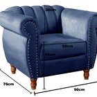 Conjunto Realeza Sofá Com Poltronas Chesterfield Decoração Az