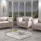 Conjunto Realeza Sofá Com Poltronas Chesterfield Decoração Be