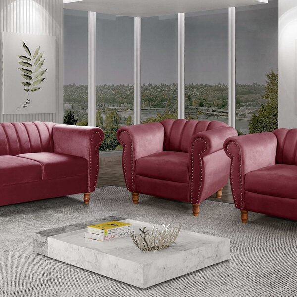 Conjunto Realeza Sofá Com Poltronas Chesterfield Decoração Bo