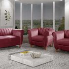 Conjunto Realeza Sofá Com Poltronas Chesterfield Decoração Bo