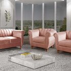 Conjunto Realeza Sofá Com Poltronas Chesterfield Decoração Ro