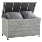 Conjunto relaxar para 6 pessoas com Baú rattan Davos Cinza Naterial