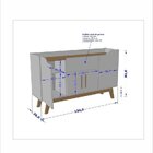 Conjunto Retrô Rack Com Painel E Aparador Desing Curvo Tv Até