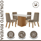 Conjunto Riviera 120x80cm Com 4 Cadeiras Lj Móveis