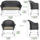 Conjunto Roma 1 Sofá 2 Poltronas 1 Mesa Para Jardim Area Vara