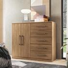 Conjunto Roupeiro 3 Portas E Cômoda 5 Gavetas Berlim Jatobá