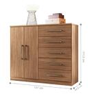 Conjunto Roupeiro 3 Portas E Cômoda 5 Gavetas Berlim Jatobá