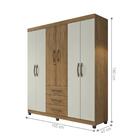 Conjunto Roupeiro Casal E Gaveteiro Peppi Freijó Cinza Cristal