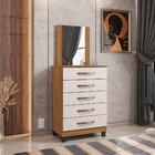 Conjunto Roupeiro Casal E Gaveteiro Peppi Freijó Cinza Cristal