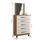 Conjunto Roupeiro Casal E Gaveteiro Peppi Freijó Cinza Cristal