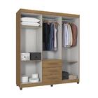 Conjunto Roupeiro Casal E Gaveteiro Peppi Freijó Grafite