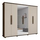 Conjunto Roupeiro Com Espelho E Cômoda Freijó Off White