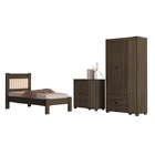 Conjunto Roupeiro/cômoda/cama De Solteiro Bela Chocolate - Vj