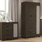 Conjunto Roupeiro/cômoda/cama De Solteiro Clara Chocolate - V