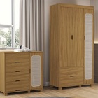 Conjunto Roupeiro/cômoda/cama De Solteiro Clara Nature - Vj M