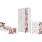 Conjunto Roupeiro/cômoda/cama Juvenil Livia Carruagem - Vj Mó