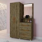 Conjunto Roupeiro E Cômoda Dubai Ônix Amêndoa