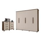 Conjunto Roupeiro E Cômoda Saitama Freijó Off White