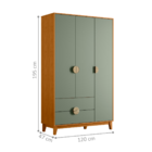 Conjunto Roupeiro E Cômoda Sapateira Cafeara Cinamomo Sálvia