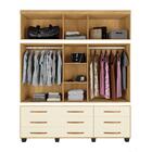 Conjunto Roupeiro E Cômoda Veneza Mel Pérola