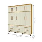 Conjunto Roupeiro E Cômoda Veneza Mel Pérola