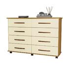 Conjunto Roupeiro E Cômoda Veneza Mel Pérola