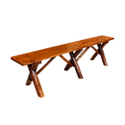 Conjunto Rústico De Mesa 2m E 2 Bancos Sem Encosto Madeira Ma