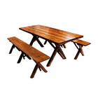 Conjunto Rústico De Mesa 2m E 2 Bancos Sem Encosto Madeira Ma