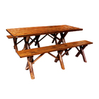 Conjunto Rústico De Mesa 2m E 2 Bancos Sem Encosto Madeira Ma