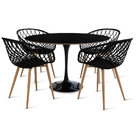 Conjunto Saarinen Preta 120cm E 4 Cadeiras Clarice Preta