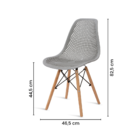 Conjunto Saarinen Preta 120cm E 5 Cadeiras Colmeia Cinza