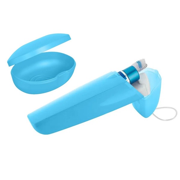 Conjunto Saboneteira E Porta Escova Portátil De Bolsa - Ou Az