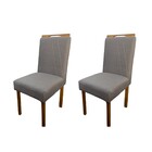 Conjunto Safira 2 Cadeiras Com Costura Linho Cinza