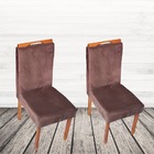 Conjunto Safira 2 Cadeiras Lisa Veludo Marrom