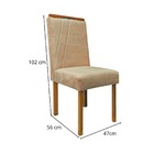 Conjunto Safira 4 Cadeiras Com Costura Veludo Bege