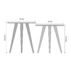 Conjunto Sala 2 Mesas Laterais Bia Off White Brilhante