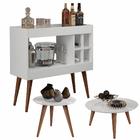 Conjunto Sala Com Aparador Bar Com Adega Coffe Break / Mesa D