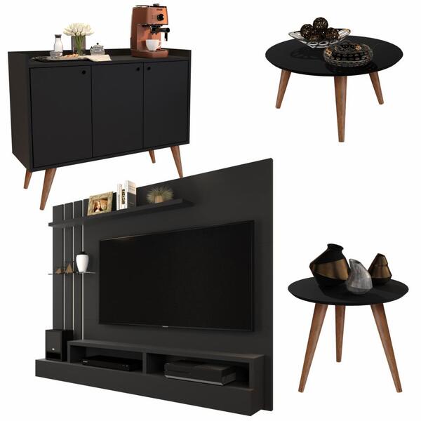 Conjunto Sala Com Painel Outlet / Aparador Buffet Wood Prime