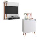 Conjunto Sala Com Painel Para Tv 32 " Smart Plus - Branco Com