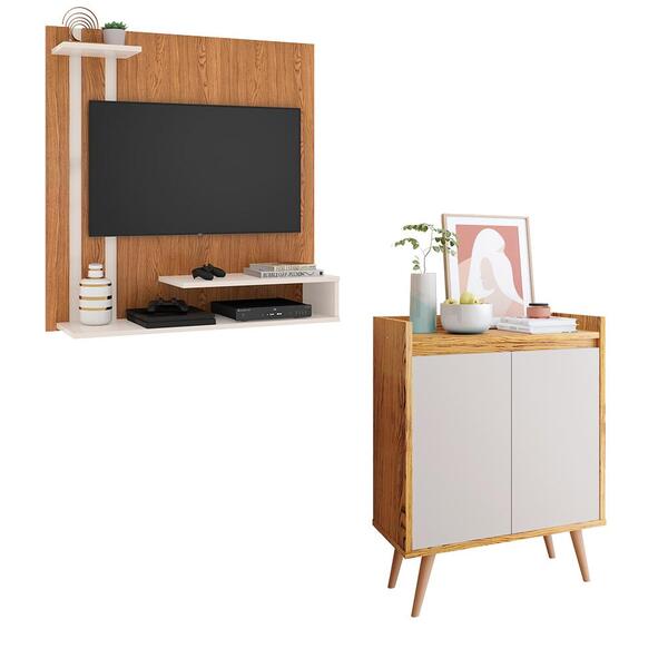 Conjunto Sala Com Painel Para Tv 32" Smart Plus E Aparador Bu
